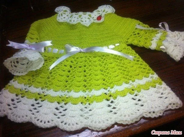 Delicadezas en crochet Gabriela: Vestido esquema ganchillo de bebé