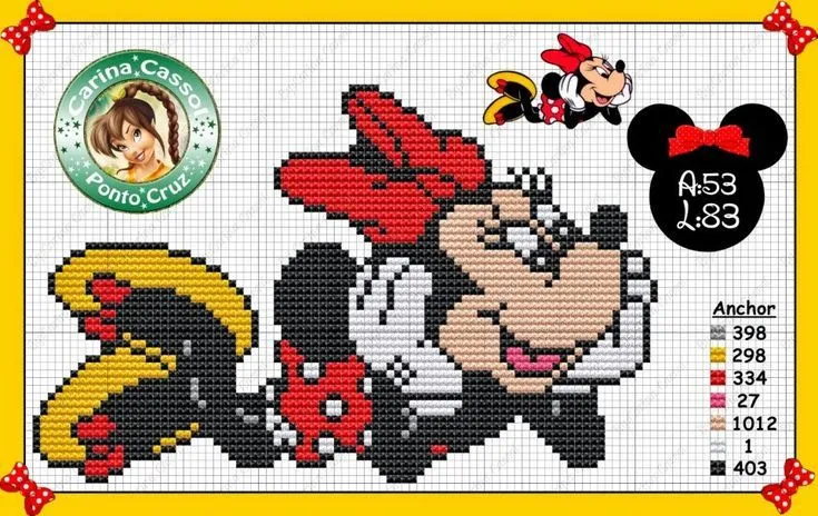 Delicado Cantinho: Gráficos Ponto Cruz "Mickey e Minnie" | Knit ...