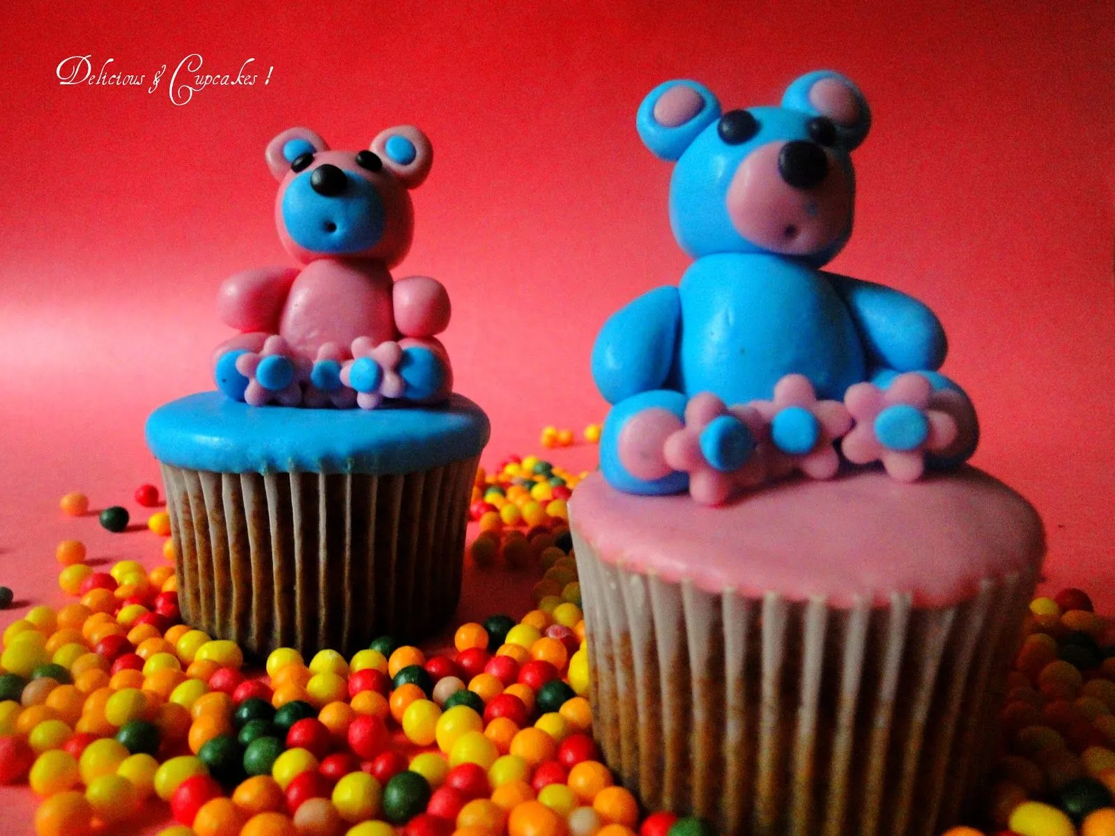 Delicious i Cupcakes: Cupcakes con ositos de sugar paste Delicious i Cupcakes: Cupcakes con ositos de sugar paste
