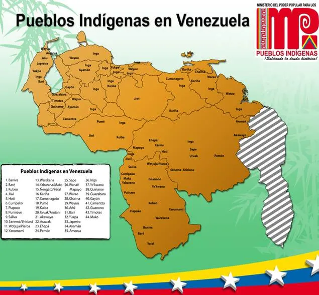 Mapa de venezuela indicando los indigenas - Imagui
