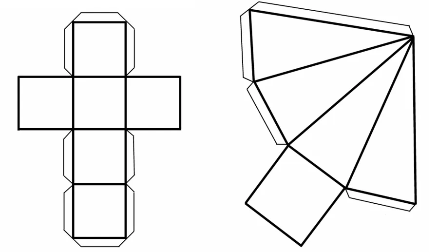 Moldes de figuras geometricas cubo - Imagui