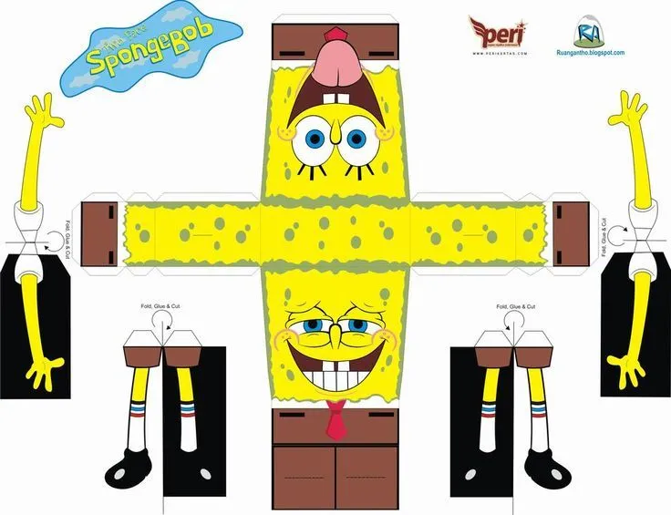 El desastre de María: Papercraft y cubeecraft de Bob Esponja ...