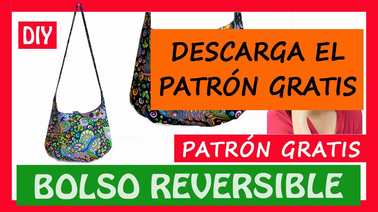 DESCARGA EL PATRÓN GRATIS | BOLSO de tela REVERSIBLE para el VERANO |  PATRONES GRATIS - Entremanos Costura Creativa