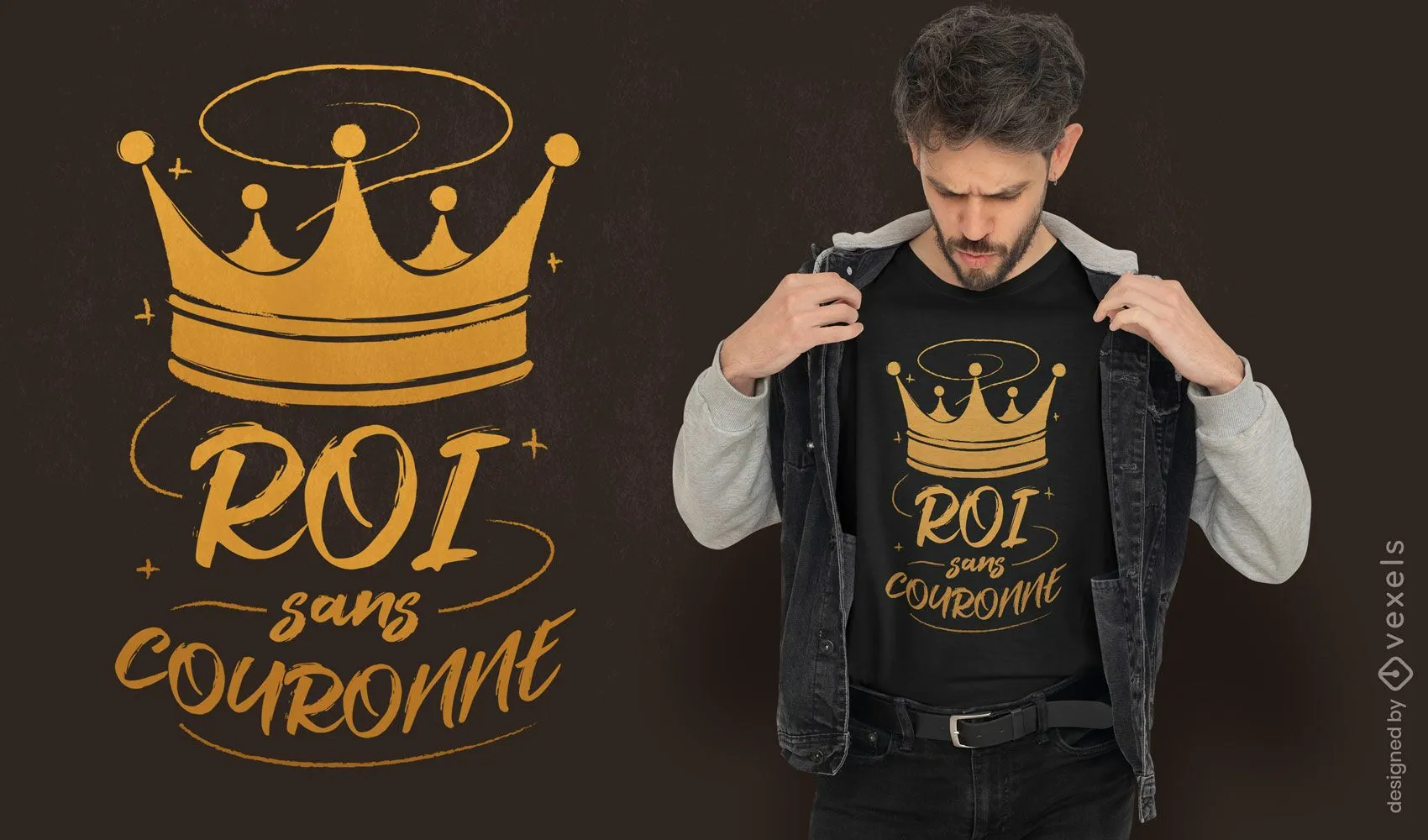 Descarga Vector De Diseño De Camiseta De Corona Dorada Para Reyes Y Reinas.