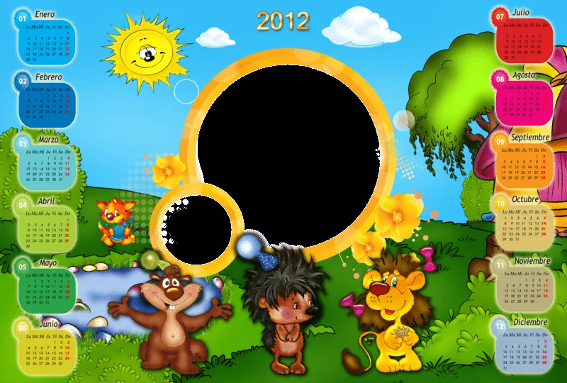 Descargar Calendarios 2012 en PSD Para Niños ( Para Insertar Fotos ...