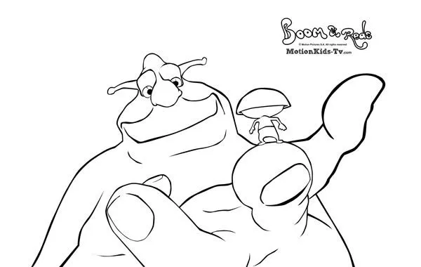 Download coloring pages of Boom reds educational cartoons for kids