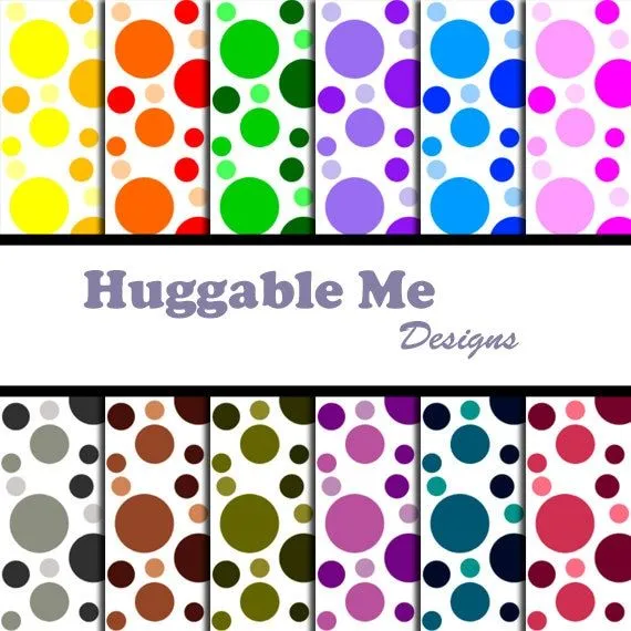 Descargar digital lunares multicolor burbuja por HuggableMeDesigns
