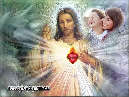 Fotomontajes religiosos con el Sagrado Corazón de Jesús