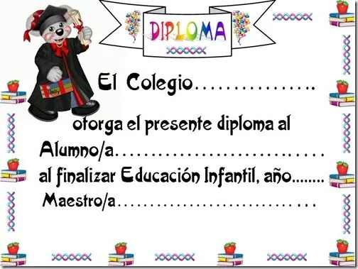 Diplomas infantiles de graduación - Imagui