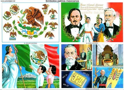 Símbolos patrios mexicanos [Lámina escolar] | Pulso Digital