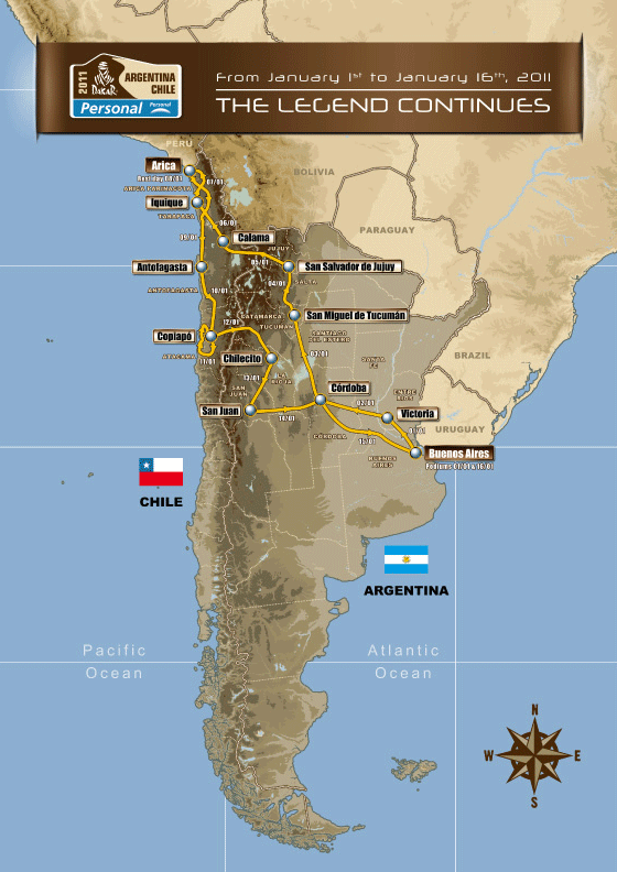 DESCARGAR MAPA DEL RALLY DAKAR 2011 EN ARGENTINA Y CHILE