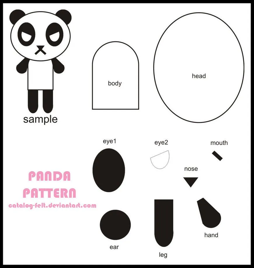 Oso Panda | Broches de Fieltro | ideas y trucos para Broches de ...