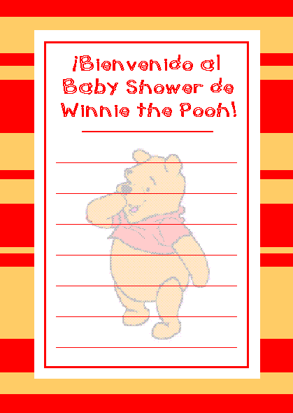 Desea Ud. Imprimir Invitaciones para Winnie the Pooh?