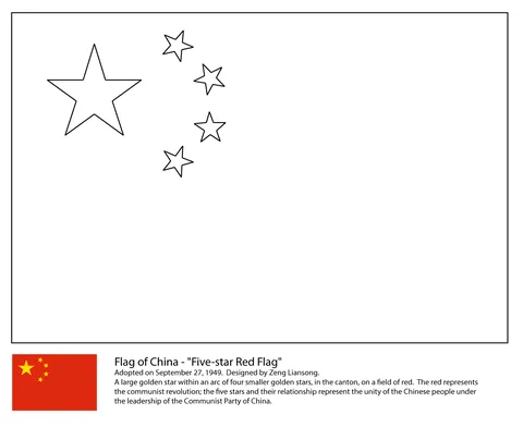 Desenho de Bandeira da China para colorir | Desenhos para colorir ...