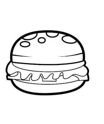 Desenho de hamburguer para colorir, desenhos de alimentos para ... Desenho de hamburguer para colorir, desenhos de alimentos para ...