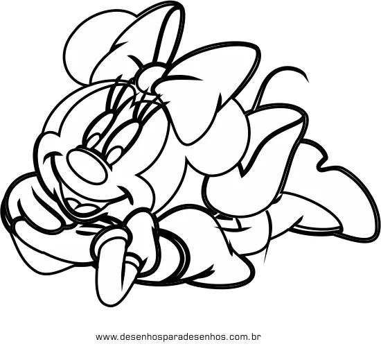 Desenho da Minnie deitada | desenhos para pintar | Pinterest