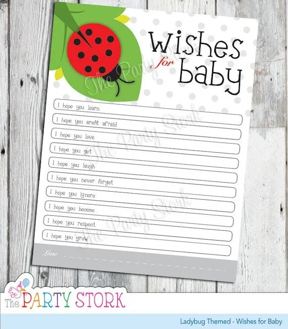 Deseos para el bebé: tarjetas de juego Baby por thepartystork