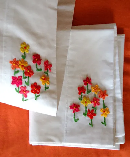Deshilachado: Bordado con cintas / Ribbon embroidery
