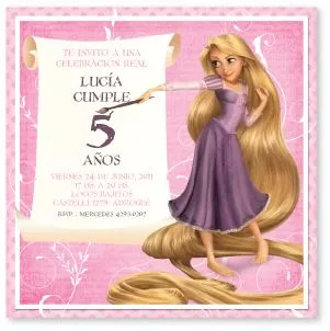 Detalles en Papel. Tienda de Tarjetas: Rapunzel para Lucía