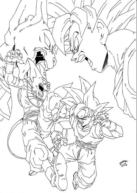 Dragonball Z Battle of Gods Goku VS Bills Lineart by TriiGuN on ...