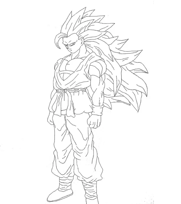 Imagenes de Goku ssj3 para colorear - Imagui