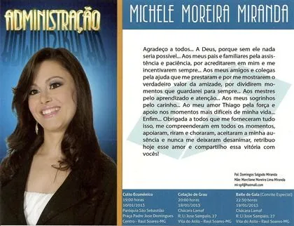 Formatura de Michele Moreira Miranda - Pascoal Online - Notícia e ...