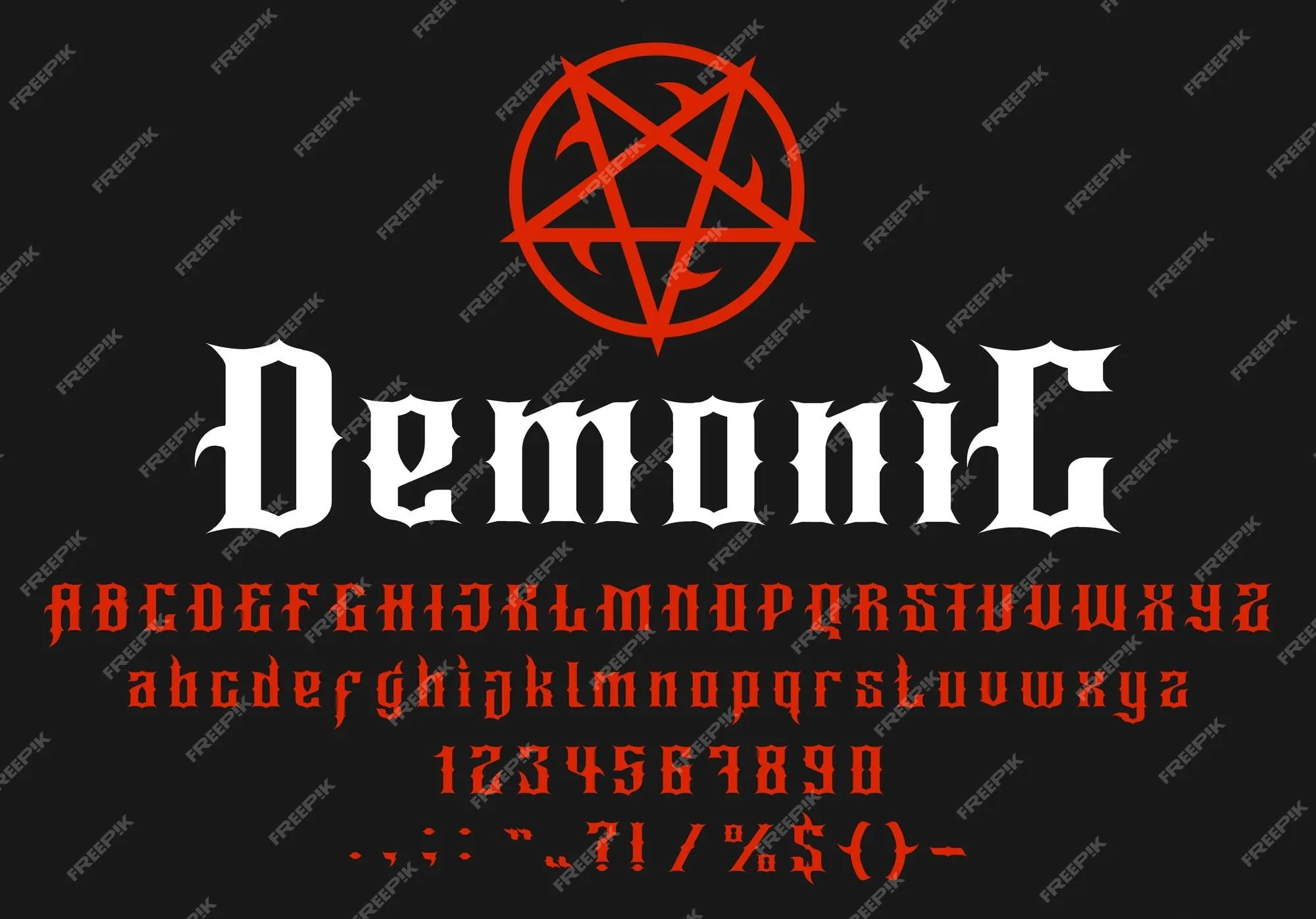 Diablo fuente alfabeto horror goth tipografía tipo | Vector Premium