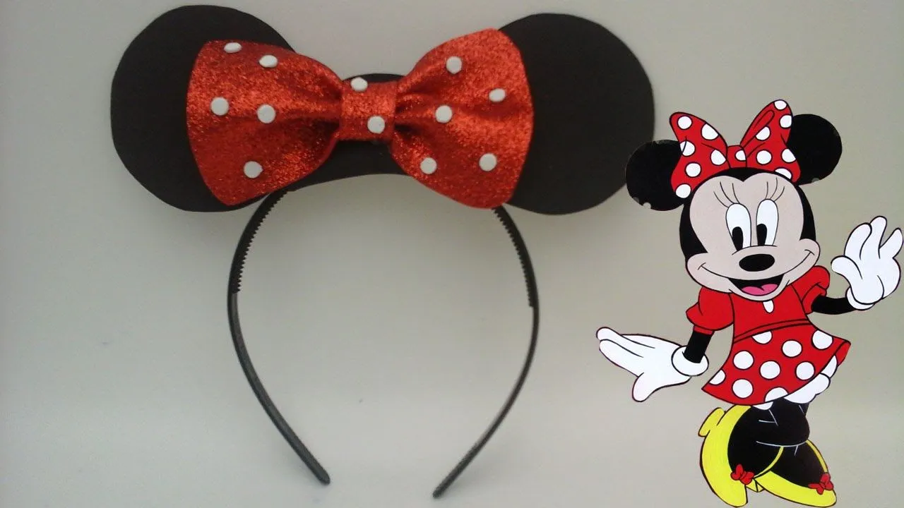 Diadema de minnie mouse para recuerdo en fiestas de niñas - YouTube