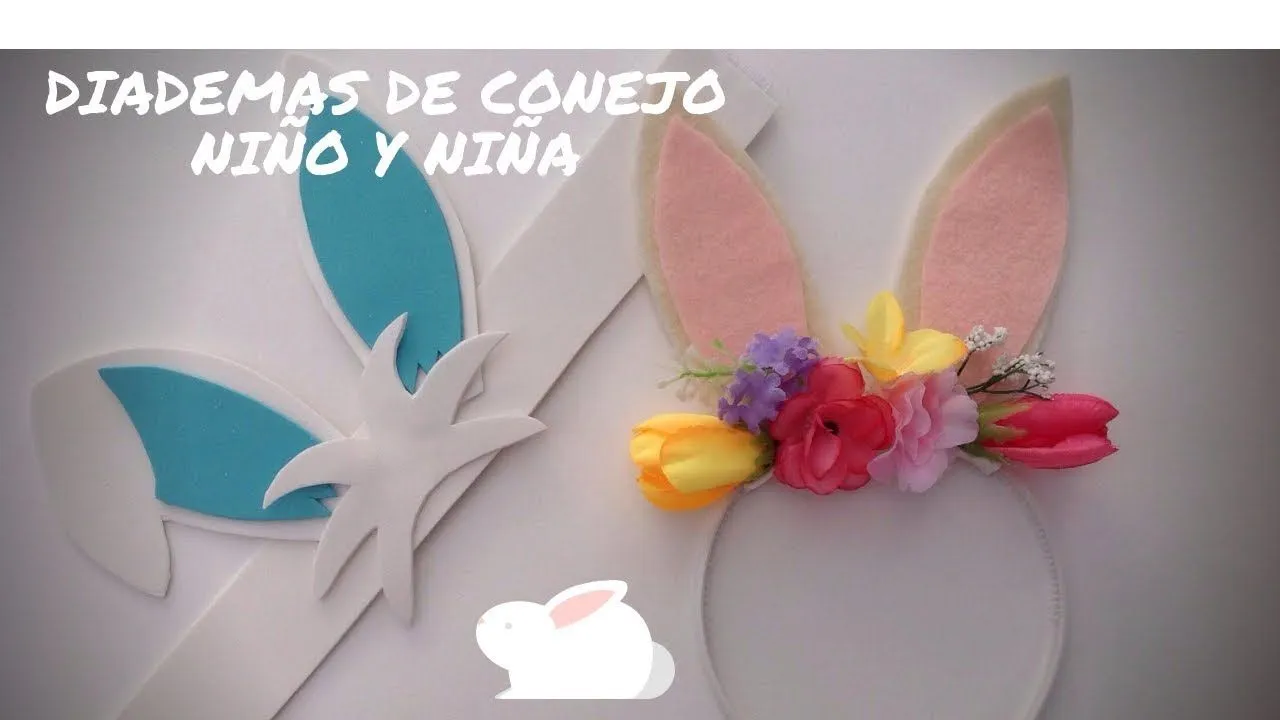 COMO HACER DIADEMAS DE CONEJO NIÑO Y NIÑA / DIY / FESTIVAL PRIMAVERA /  PASCUA - YouTube