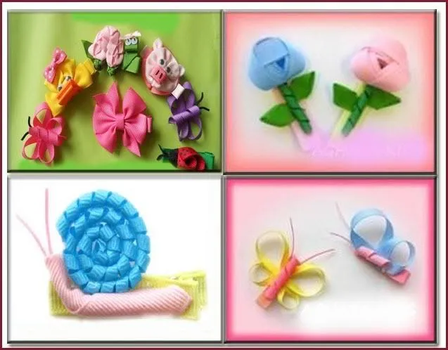 flores y moños on Pinterest | Ribbon Flower, Kanzashi Flowers and Bows