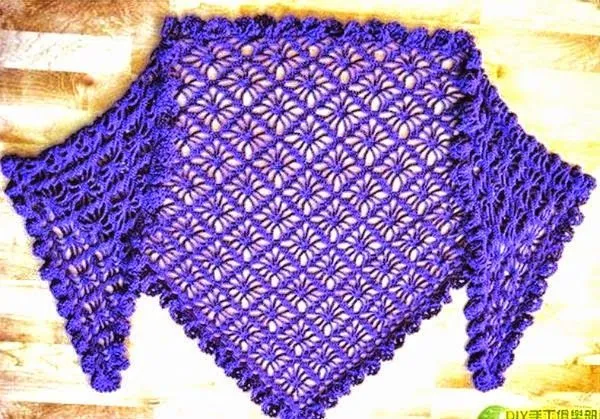 Diagrama de chal triangular crochet | Ponchos chalecos estolas y ...