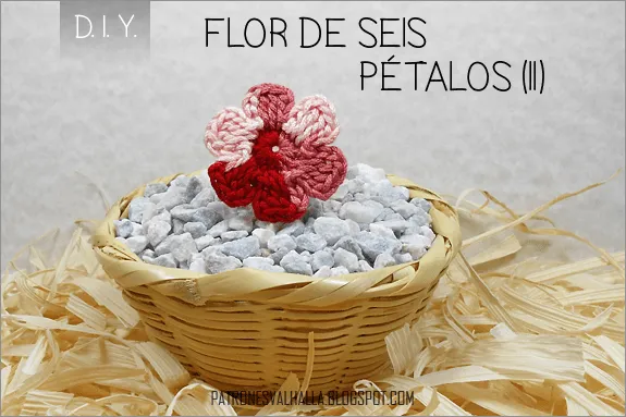 Diagrama: Flor de Seis pétalos a Crochet (II) | PATRONES VALHALLA ...