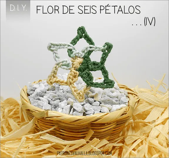 Diagrama: Flor de Seis pétalos a Crochet | PATRONES VALHALLA ...