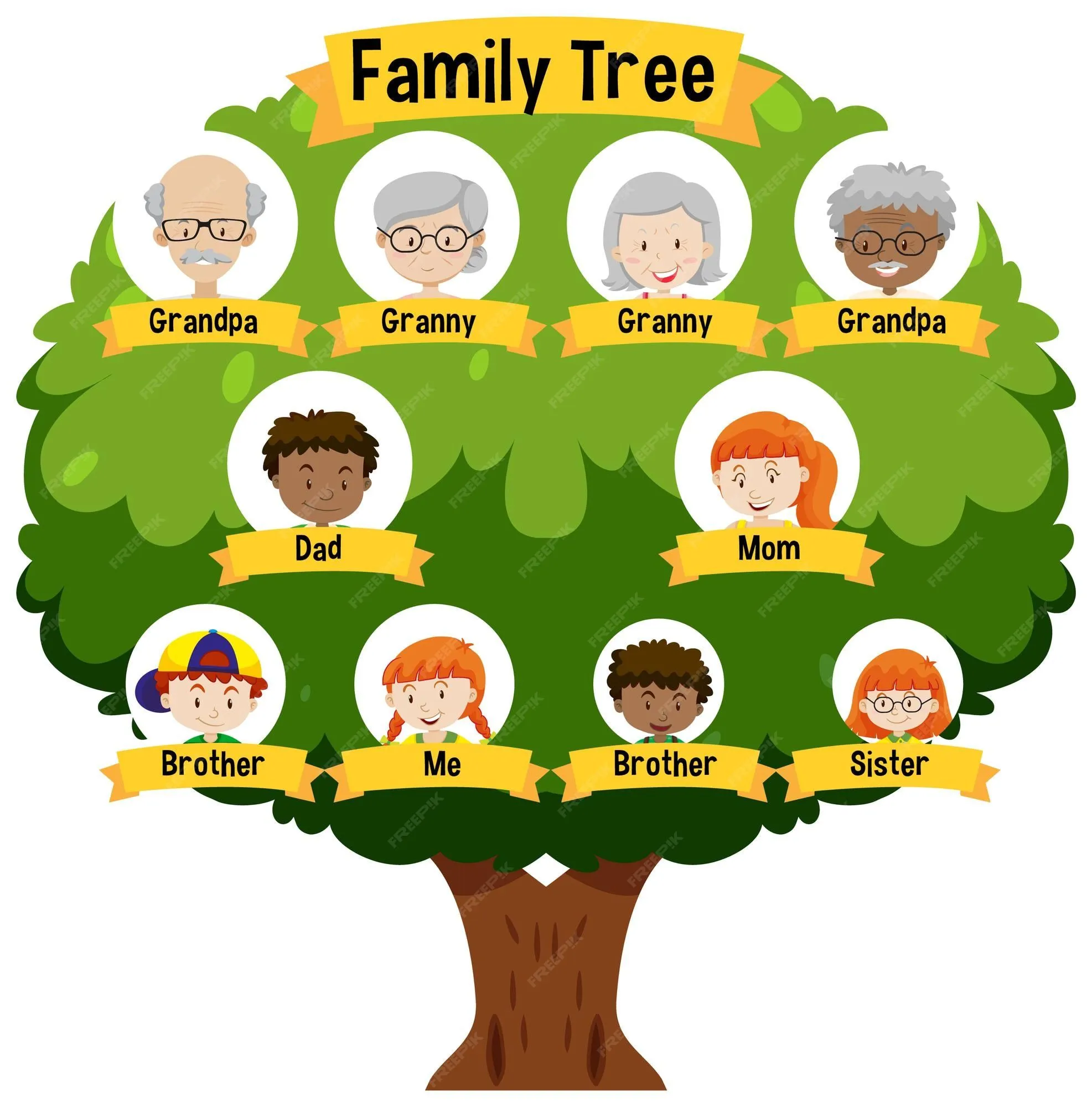 Diagrama que muestra el árbol genealógico de tres generaciones. | Vector  Gratis