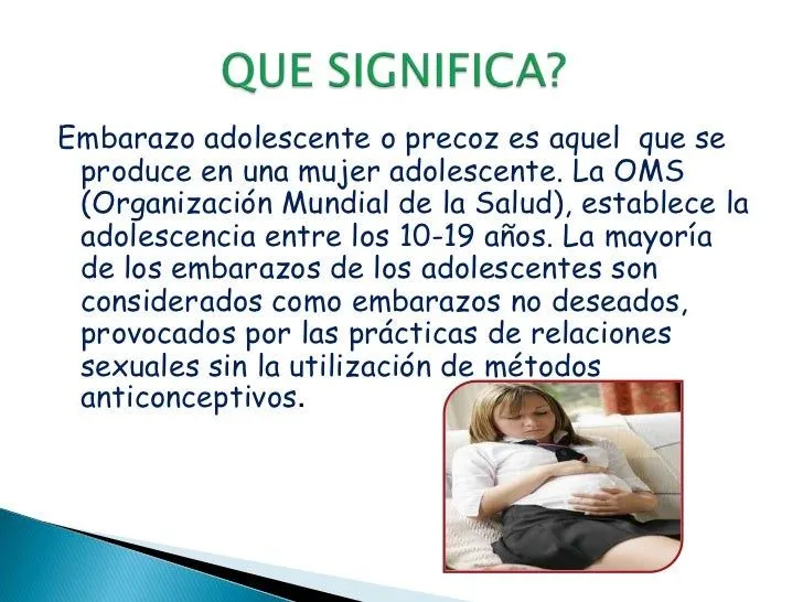 Diapositivas del embarazo precoz en adolescentes