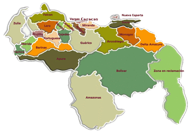 Imágenes del mapa de Venezuela y sus límites - Imagui