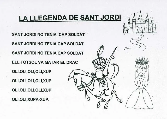 Dibujos Sant Jordi para Pintar | Manualidades Infantiles