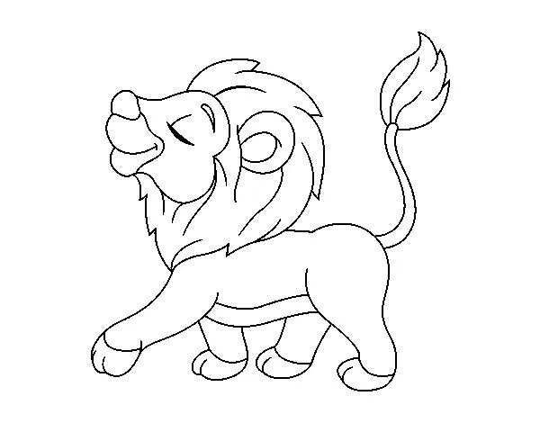 Dibuix de Cadell de lleó per Pintar on-line - Dibuixos.cat