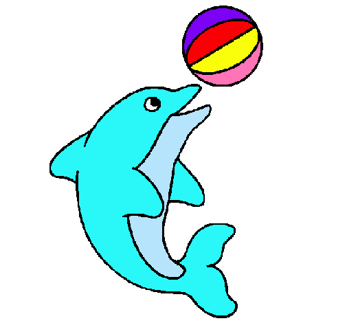 Dibuix de Dofí jugant amb una pilota pintat per Usuari no ...