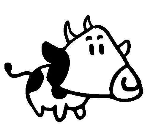 Dibuix de Vaca amb cap triangular per Pintar on-line - Dibuixos.cat