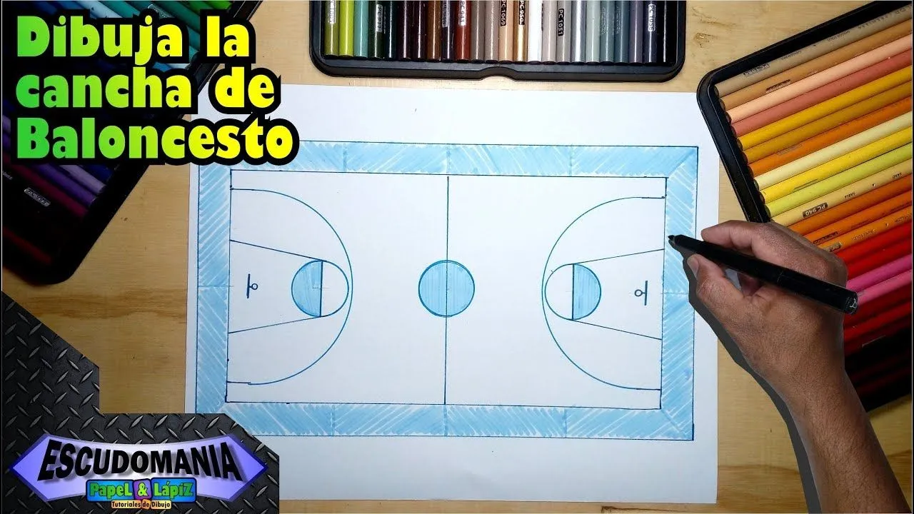 Dibuja la cancha de Baloncesto con medidas a escala 1:123 - YouTube