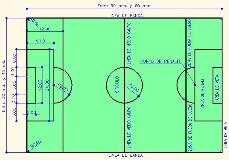 Dibuja la cancha de futbol sala según las dimensiones nombradas -  Brainly.lat
