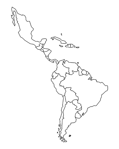Mapa del continente americano para pintar - Imagui