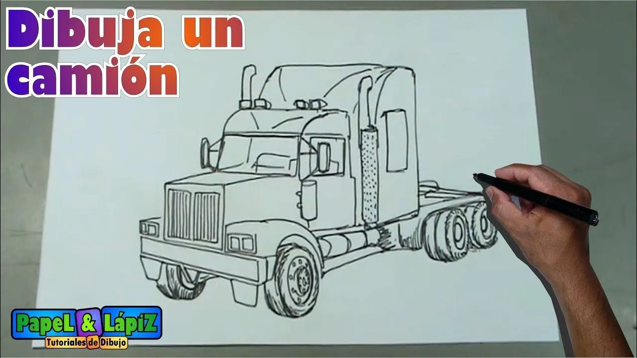 Dibuja paso a paso un camion trailer tractomula - truck - YouTube