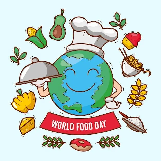 Dibujado a mano día mundial de la alimentación | Vector Premium