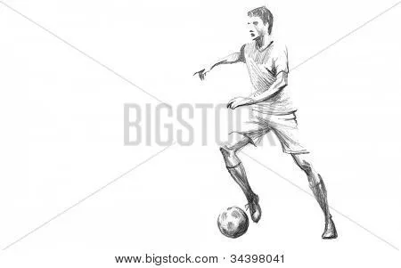 Dibujados a mano dibujo, lápiz ilustración de un balón de fútbol ...
