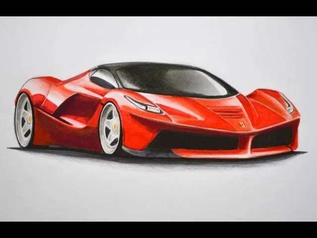 Dibujando carros: cómo dibujar un Ferrari con colores - Arte ...