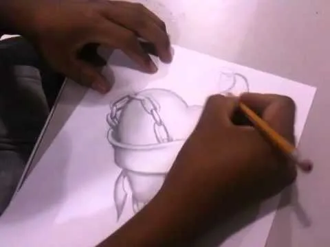 dibujando y ensenandoles como un corazon es Pintando a lápiz - YouTube