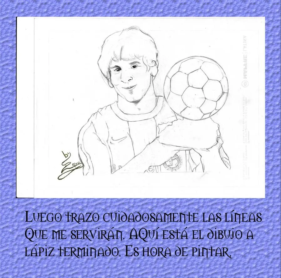 Dibujando a Messi y su Balon de Oro | blog de artes 