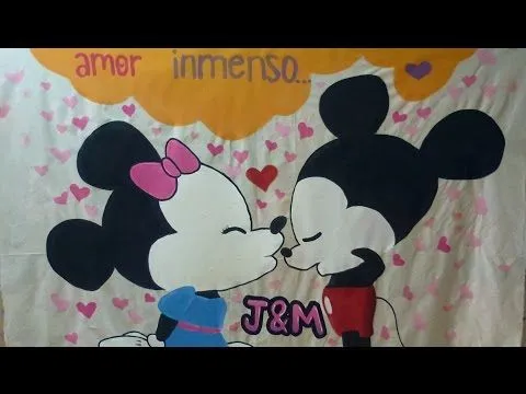 Dibujando a Mimi y Mickey mouse en una manta - YouTube